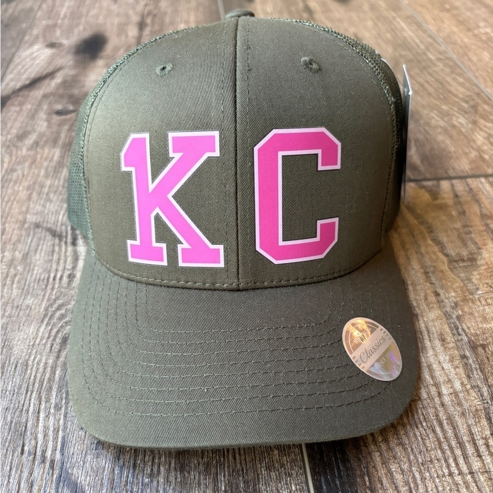 NEW KC Trucker Hat Army Green/Pink Snapback Adjustable
